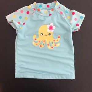 Gymboree Polka Dot Octopus Rash Guard Size 2T